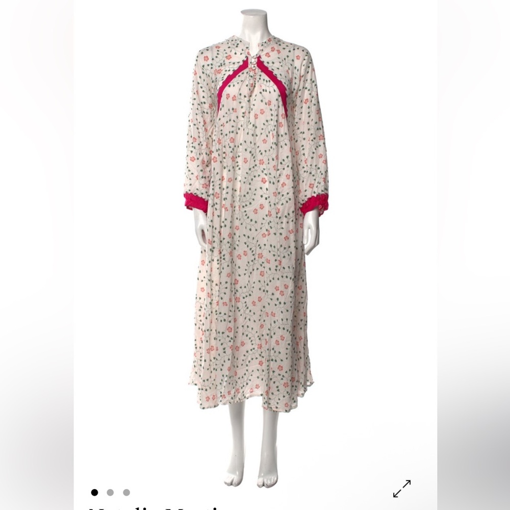 Natalie Martin Pink and White Floral Long Sleeve Dress